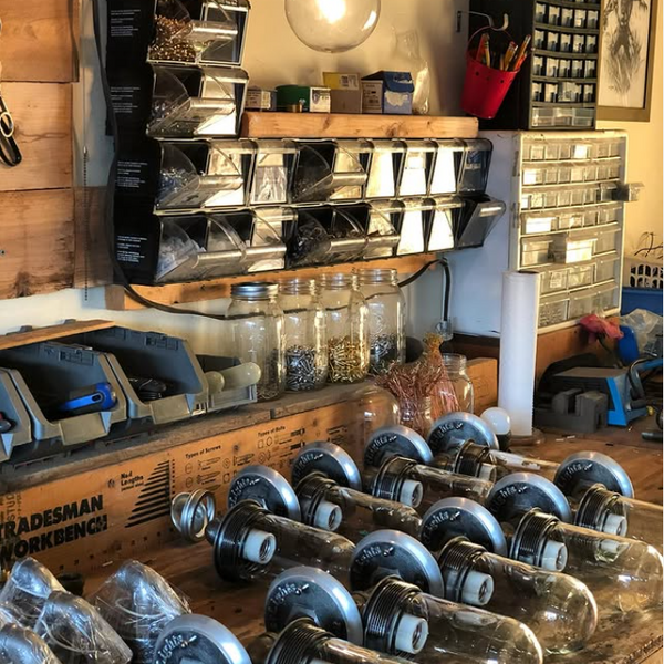 American made jelly jar wall light for home interiors