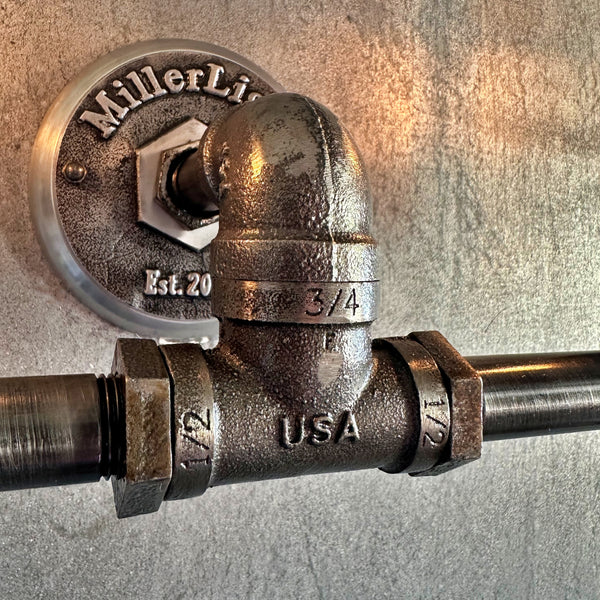 black pipe wall light