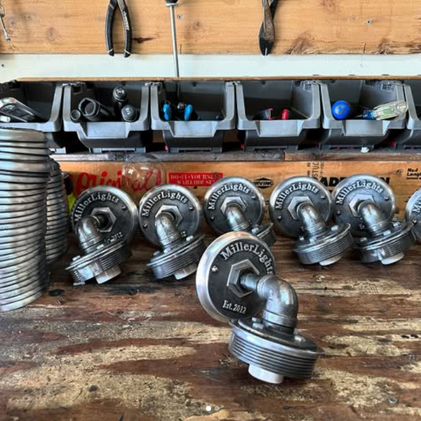 Custom made craftsman lighting fixture with hand-finished details by miller lights