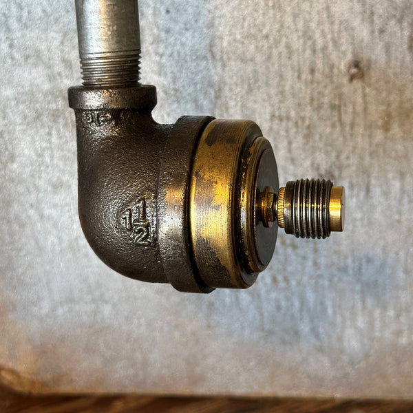 Steampunk Rotary Lamp Dimmer with Dial Gauge - 1/2" NPT Pipe Fitting - Brass