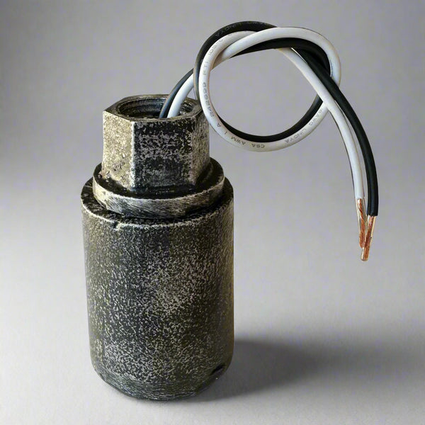 industrial pipe metal lamp socket black distressed