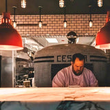 industrial pizza kitchen pole pendants