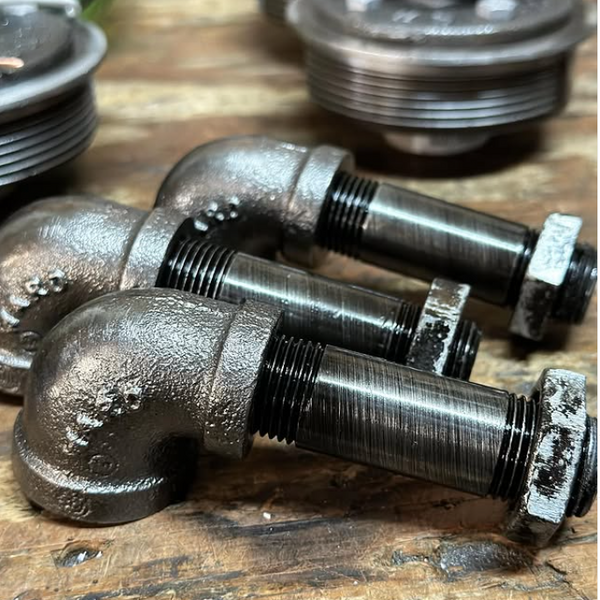 Rustic black iron pipe light fixture with vintage style