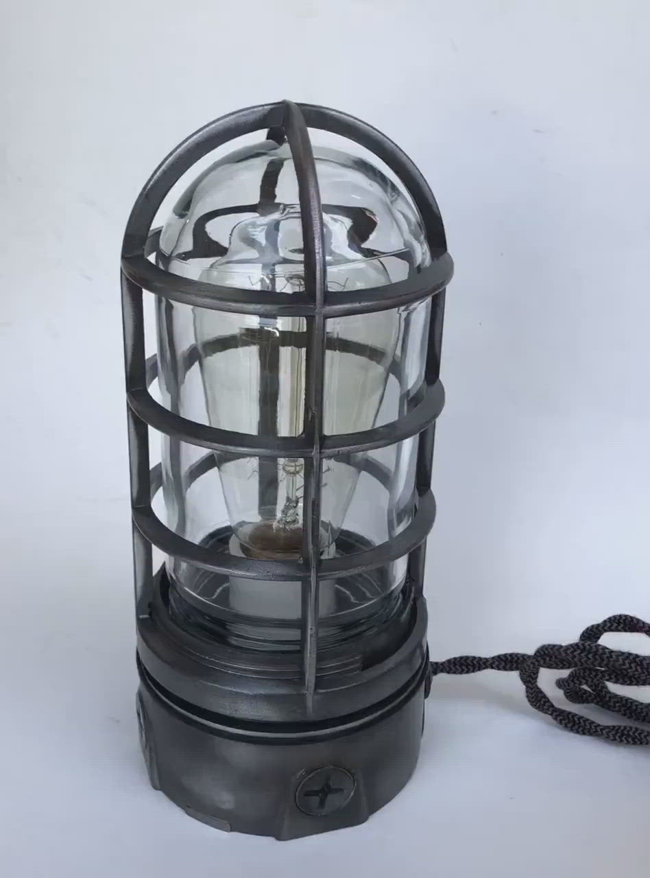 Industrial table lamp video of touch dimming function how to turn the light on and off 