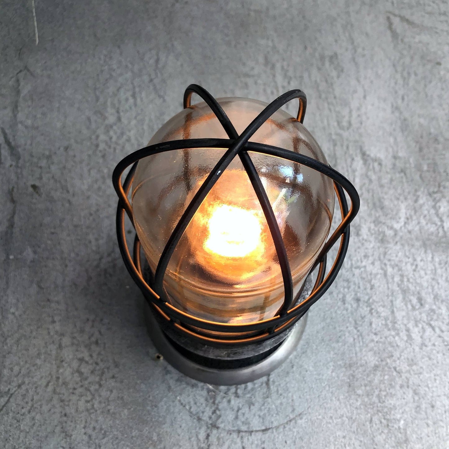 Grunge Black Flush Mount Light - Wire Cage
