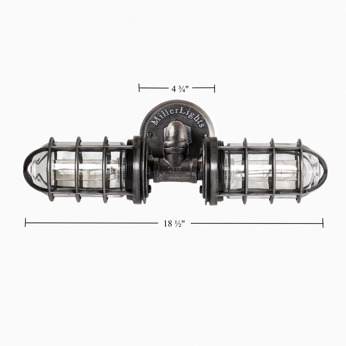 iron pipe light, handcrafted metal lightfixture for industrial  bathrooms over mirror lighting