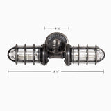 iron pipe light, handcrafted metal lightfixture for industrial  bathrooms over mirror lighting