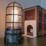 industrial cage lamp book shelve holder