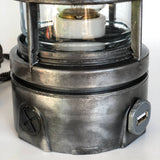 aged industrial table lamp gray lamp base with bult in usb plug