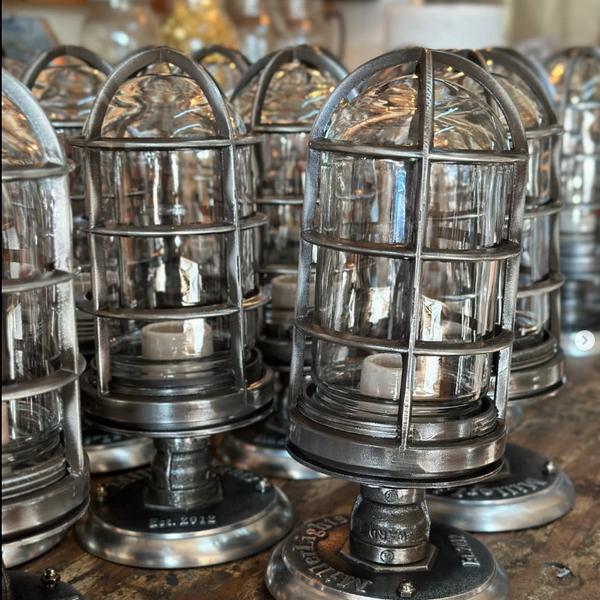 Vintage, Flushmount, Industrial, metal cage light