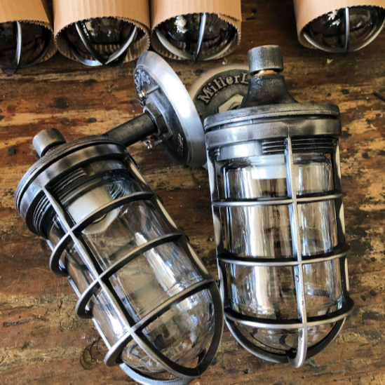 Cage light, rustic, metal wall sconce