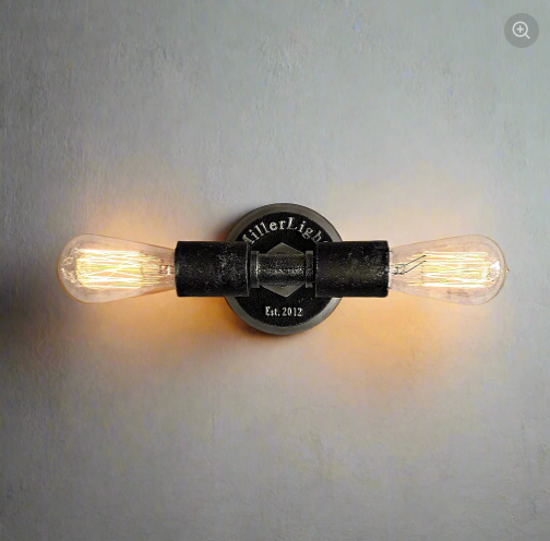 Exposed bulb-double sconce-accent wall light