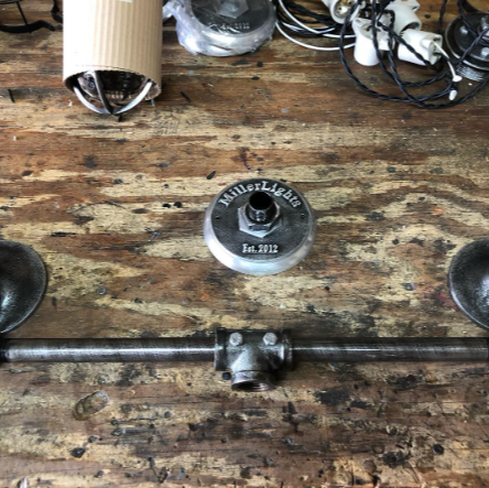 Industrial, exposed lighting, rustic accent sconces