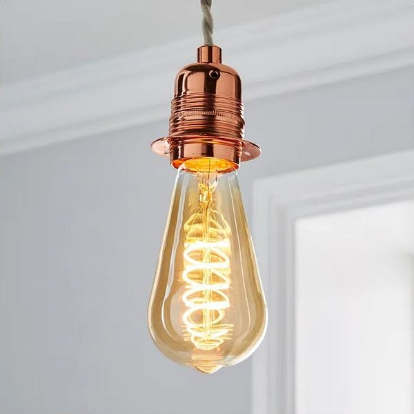 Vintage-style light bulb with spiral filament incandescent warm white