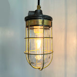 black cord hanging light cage