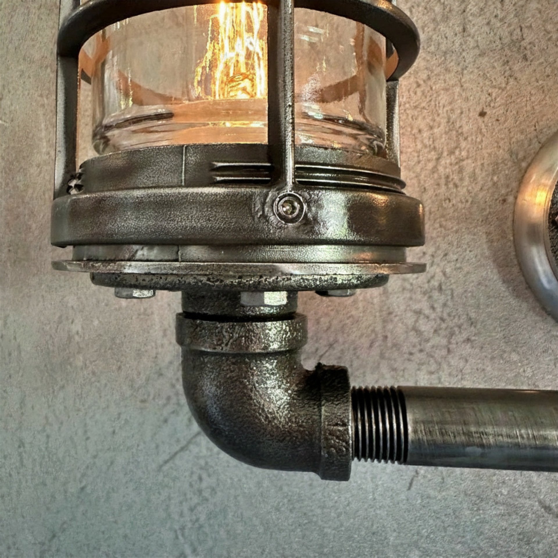 Black Pipe Light - Industrial Double Cage Wall Sconce – MillerLights