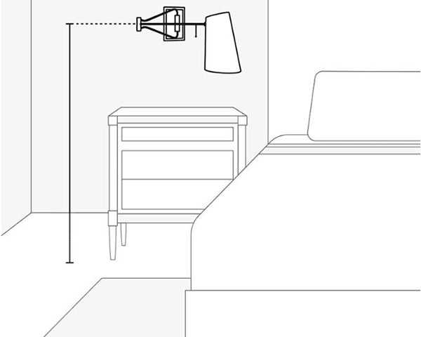 how to install a wall light next to the bed