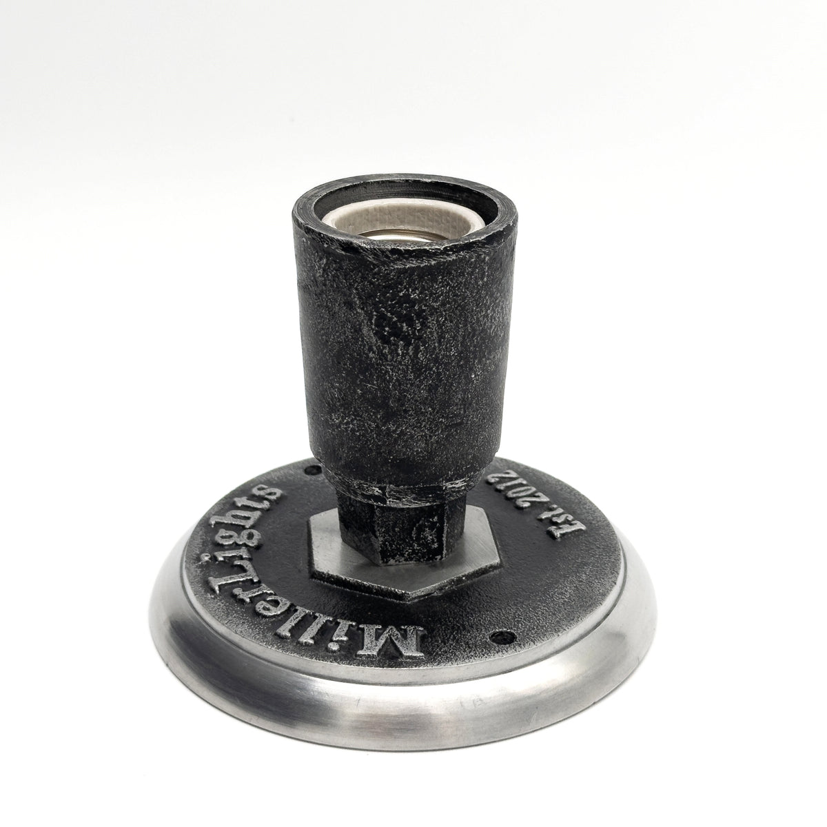 metal bulb holder with millerlights plate 