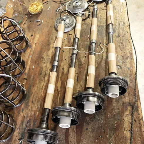 Metal rod, pendant, sconce, cage light