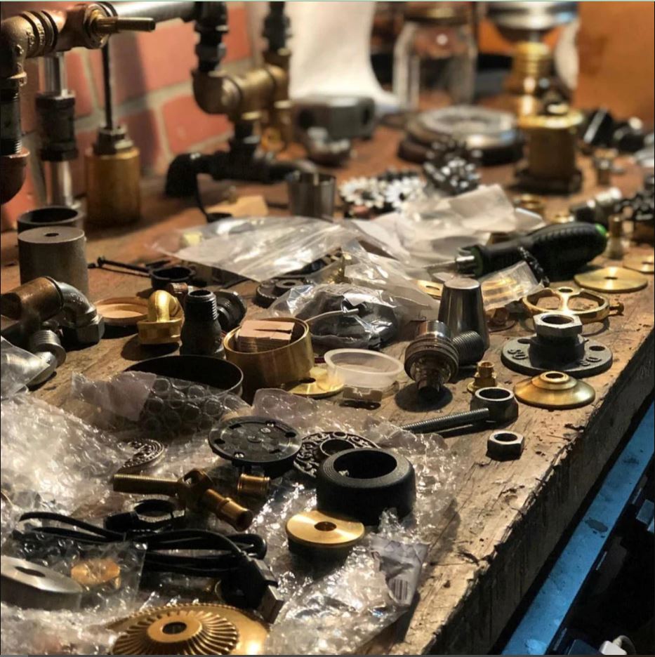 Steampunk lamp parts