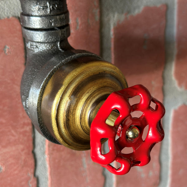 Red valve handle lamp switch