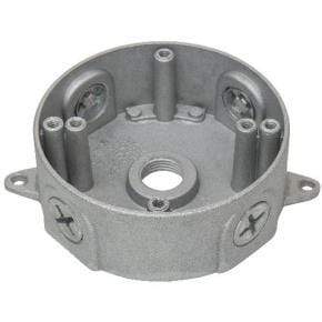 Sunlite Round Gray Weatherproof Box-Gang metal with Five 1/2 in. Threaded Outlets -  MillerLights