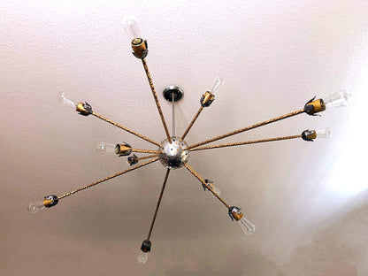 Brass Nut Sputnik Chandelier