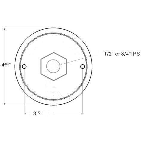Industrial Wall Mount Backplate, Pipe Flange 1/2" or 3/4"