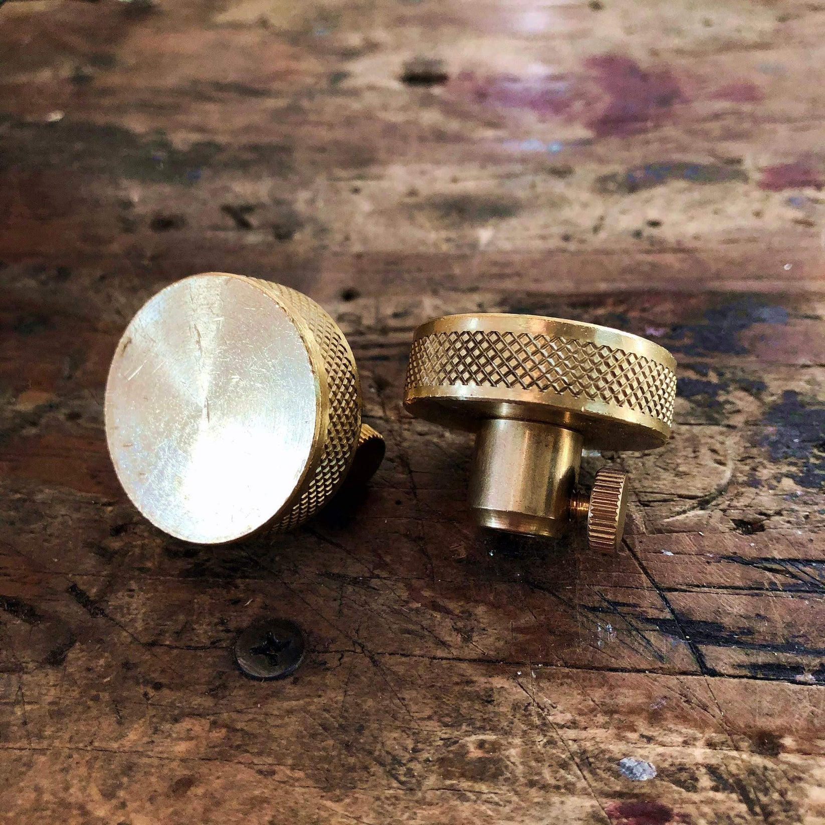 1¼ Round Knurled Dimmer Knob Brass MillerLights