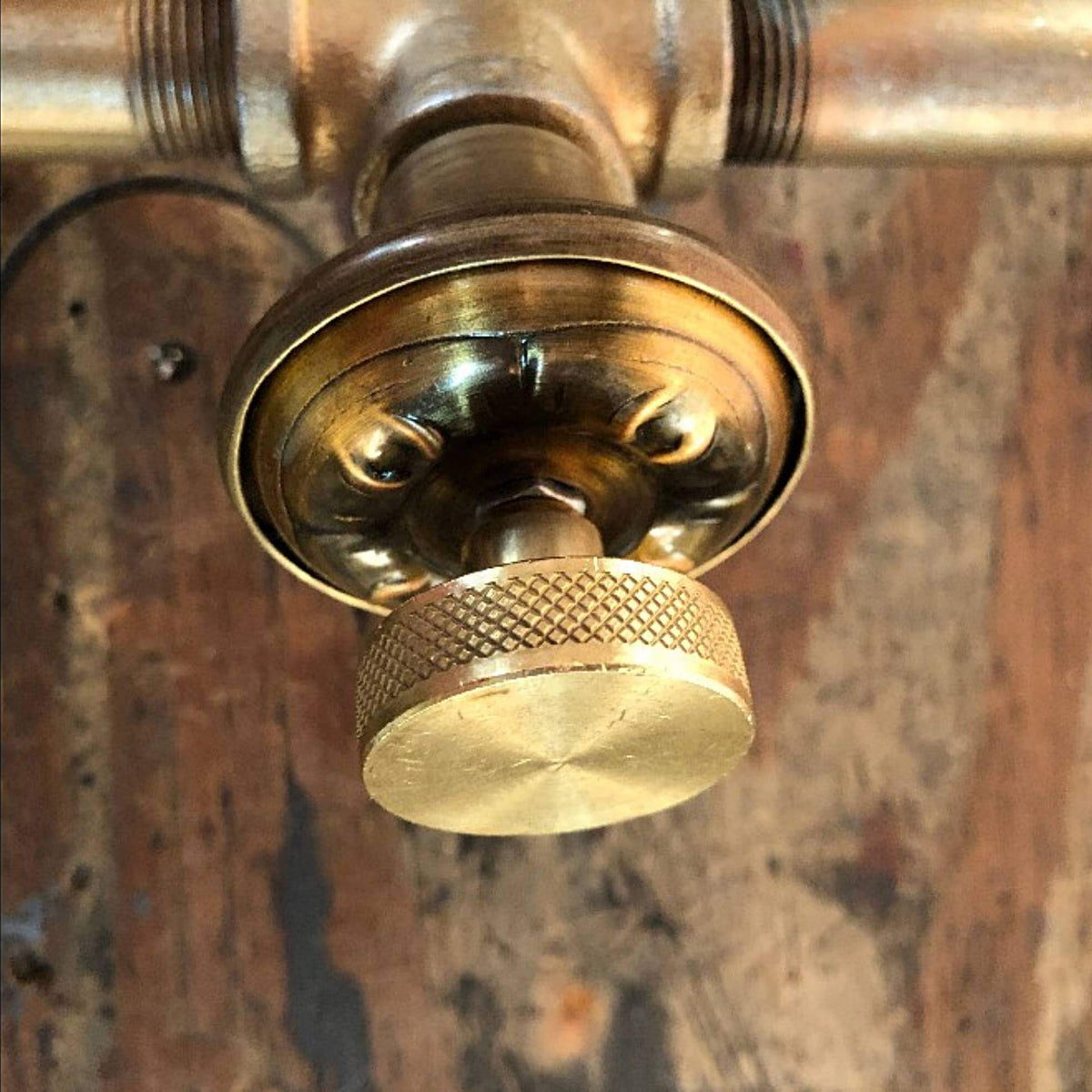 Knurled Round Brass Dimmer Knob 1¼ in