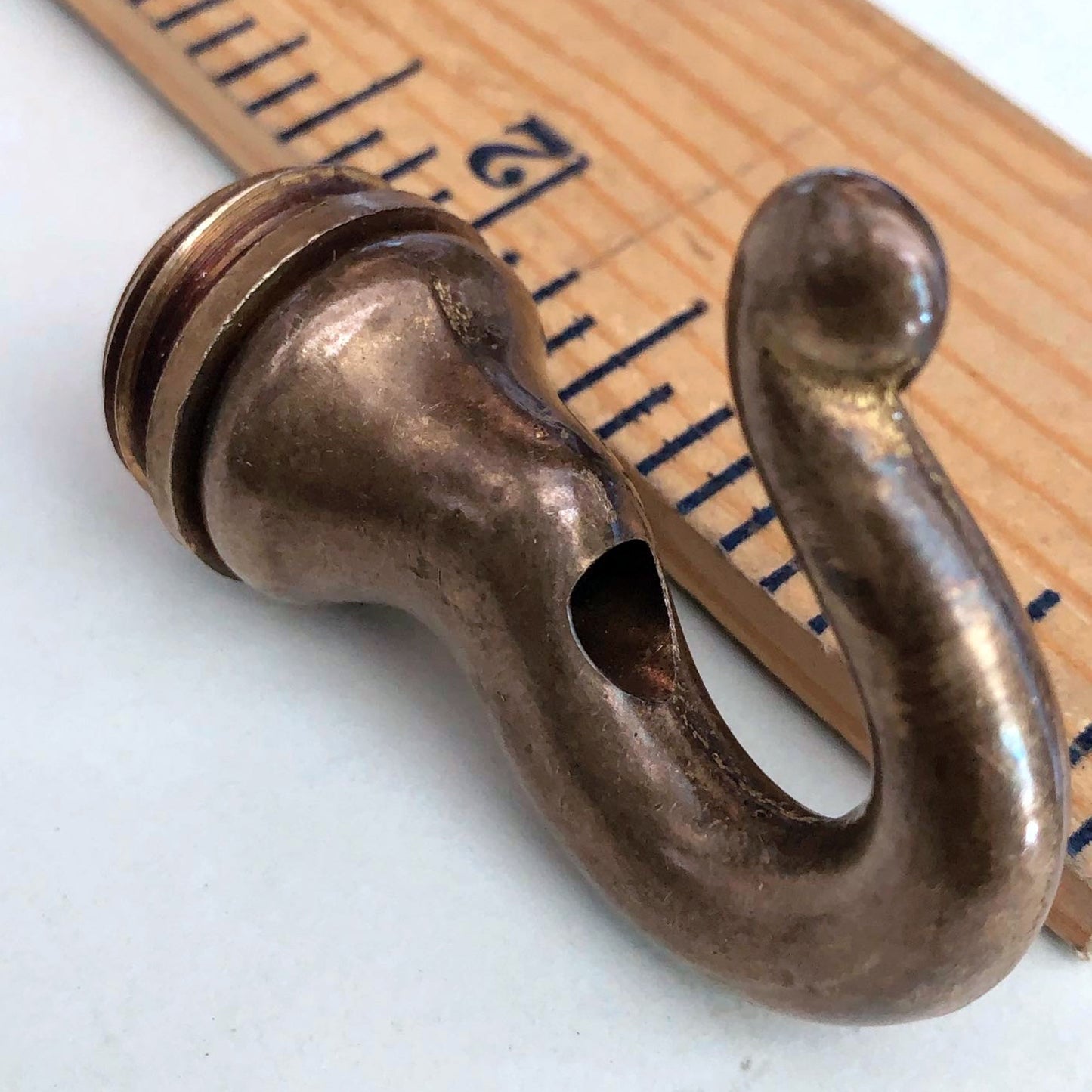 Aged Brass Hook With Wire Way 1/2” IP Male Threaded