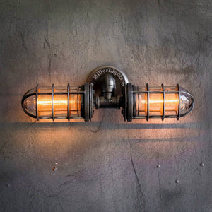 Industrial Bathroom Vanity Light | Cage Wall Sconce  