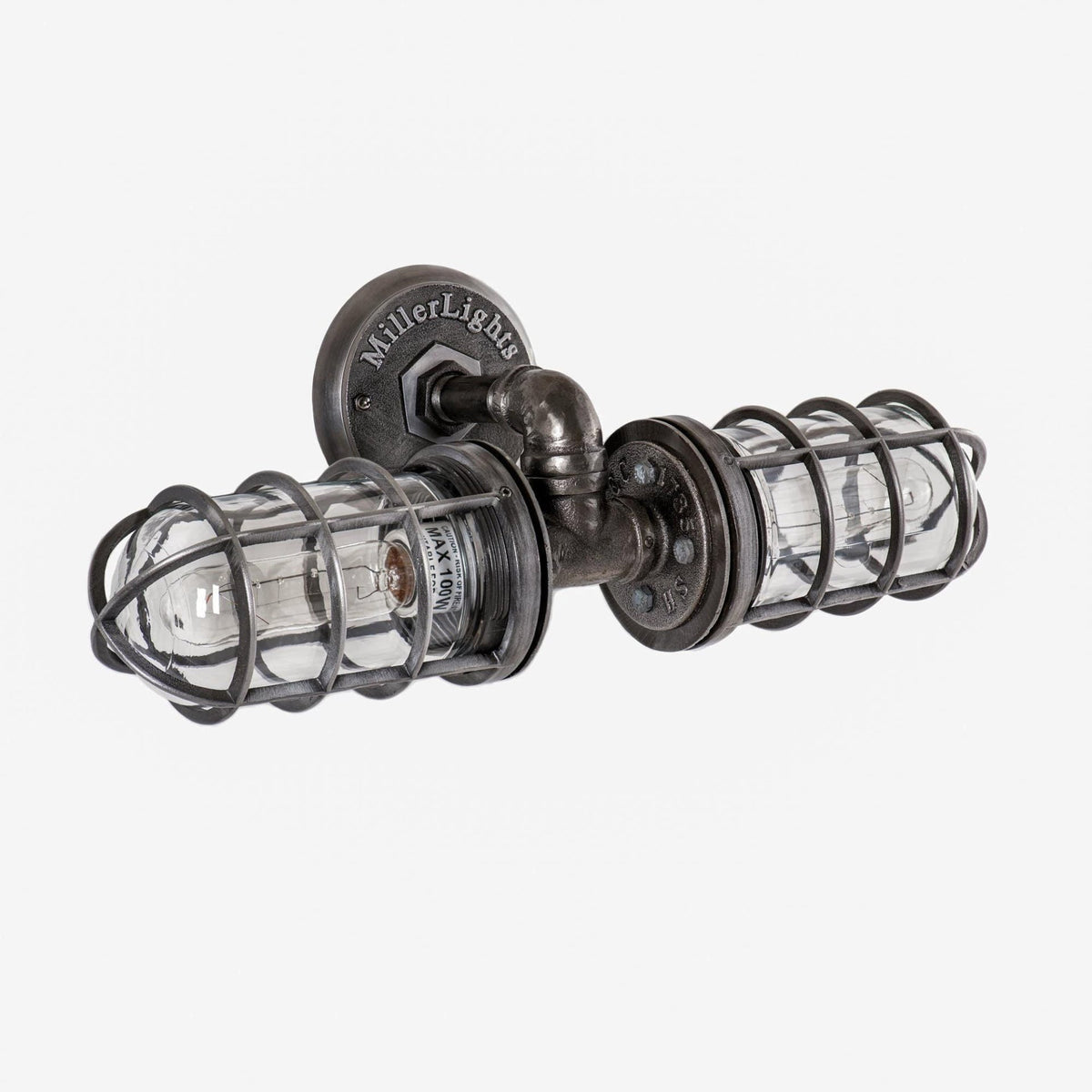 Wall-mounted sconce fixture rustic industrial style  