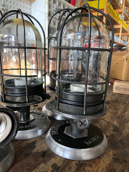 Grunge Black Flush Mount Light - Wire Cage