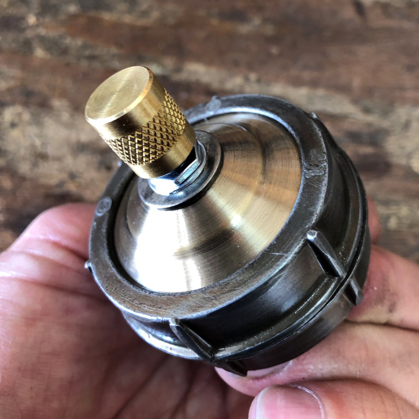 Barrel Dimmer With Brass Knob